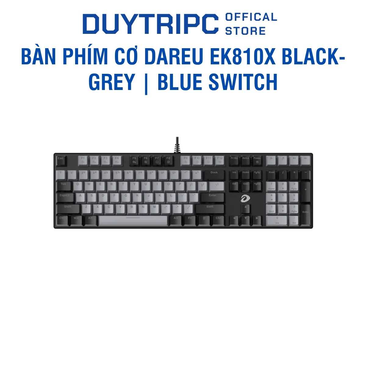 Bàn phím cơ Dareu EK810X Black-Grey | Phối màu hiện đại, Blue Switch, Multi LED | Chính hãng